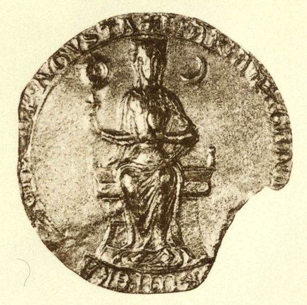  Majestätssiegel der Maria von Brabant, 1214–1218, veröffentlicht auf Wikimedia Commons.