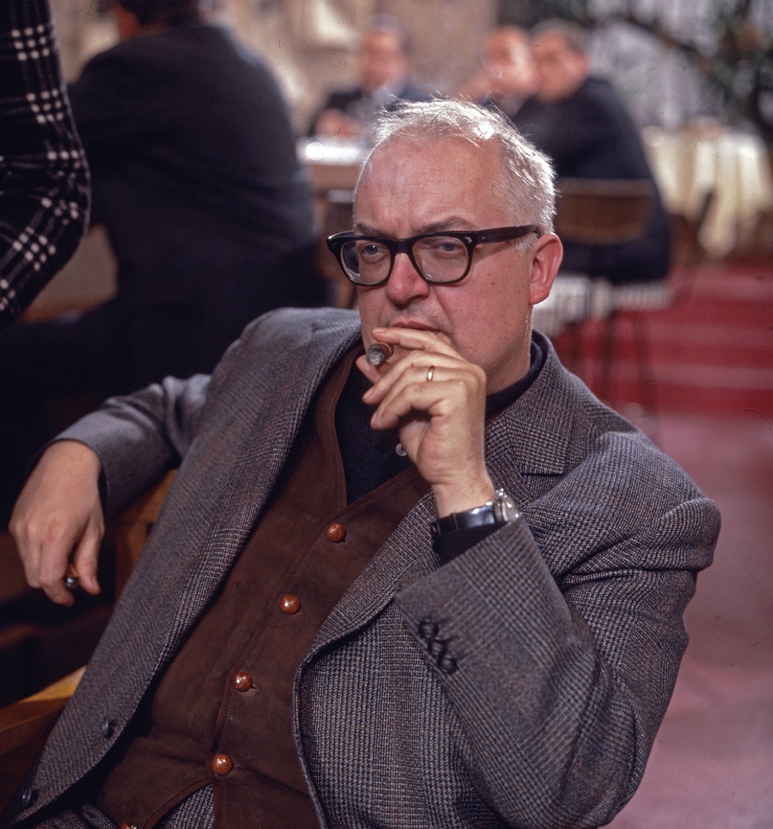  Friedrich Dürrenmatt, 1965, Bildausschnitt, Quelle: Imago/United Archives.