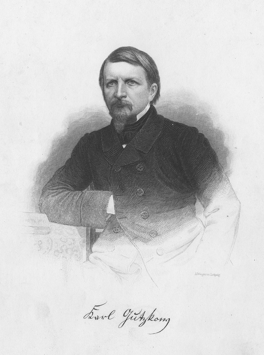  Karl Gutzkow, Stahlstich von August Weger (1823–1892) aus Leipzig, ca. 1858, Quelle: Bayerische Staatsbibliothek München, Bildarchiv https://bildarchiv.bsb-muenchen.de).