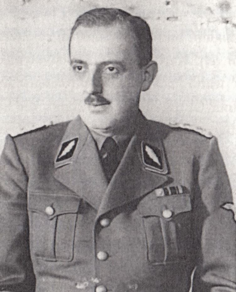  Franz Josef Huber, ca. 1940, Quelle: Staatsarchiv der Republik Slowenien, Ljubljana, Fotograf(in): unbekannt, Abbildung in: Michael E. Holzmann, Die drei Leben des Joseph Franz von Paula Huber. Bayerischer politischer Polizist, Kriegsverbrecher und Mitarbeiter des BND, 2021, S. 65.