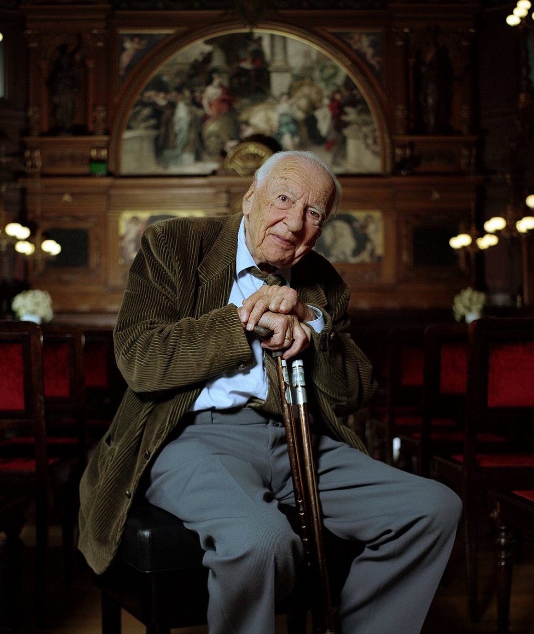  Hans-Georg Gadamer, Aula der Universität Heidelberg, 18.5.1999, Bildausschnitt, Quelle: Imago/Dieter Bauer.